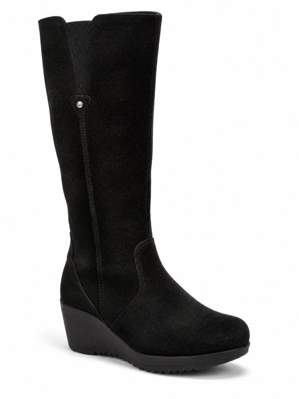 La Canadienne, Black Waterproof Suede, Knee-high Boots made in Canada, Sz 9